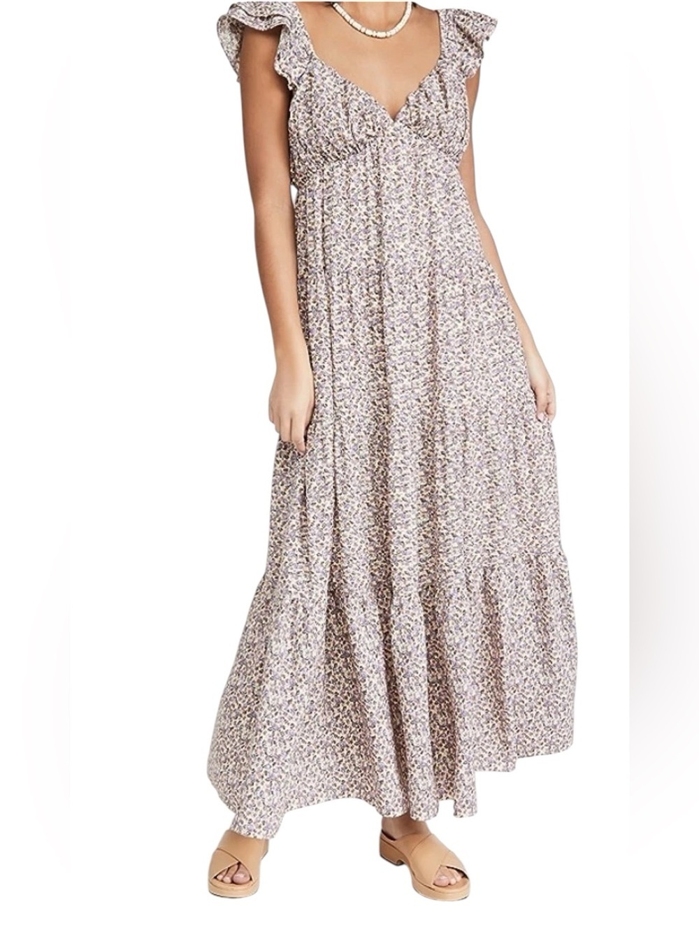 English Factory - NWT Floral Ruffle Sleeve Maxi Dress Cottagecore Sz S